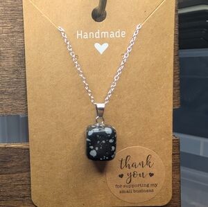 Snowflake Obsidian Necklace